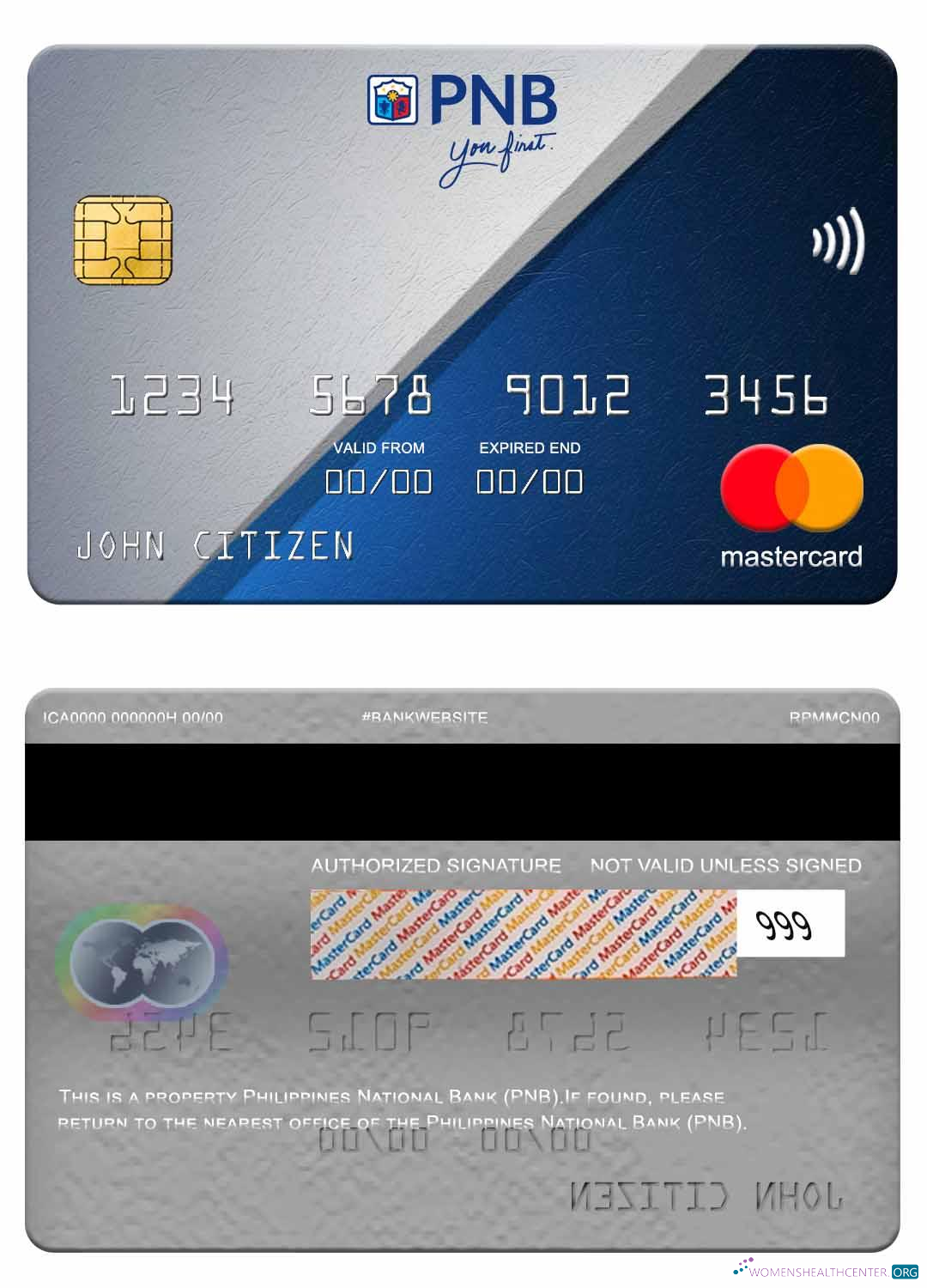 Download Philippines National Bank (PNB) mastercard Photoshop template